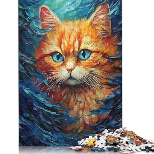 Katzen-Puzzle für Erwachsene, farbenfroh, freundliche Materialien, schwierige Puzzles für Erwachsene und Teenager, 1000 Teile (75 x 50 cm) von NBVDRF
