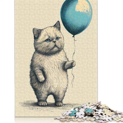 Katzenballon-Puzzle für Erwachsene, herausfordernd und knifflig, Puzzles für Erwachsene für Jungen oder Mädchen, 1500 Teile (85 x 57 cm) von NBVDRF
