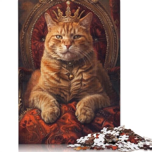 Katzenkönigin-Krone und Thron, 1000 Puzzles für Erwachsene, freundliche Materialien, Coole Puzzles für Erwachsene, für Jungen oder Mädchen, 1000 Teile (75 x 50 cm) von NBVDRF