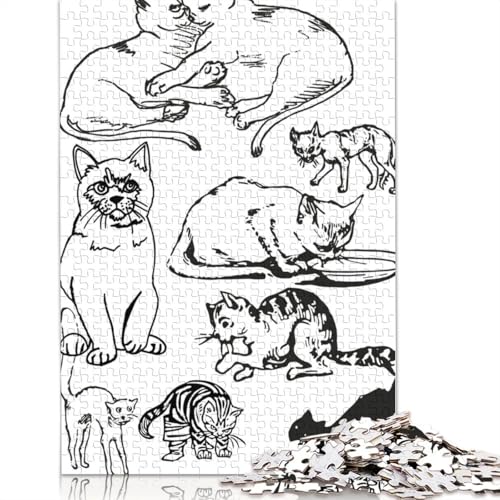 Katzenliebhaber in minimalistischen Puzzles für Erwachsene ab 18 Jahren. Upe Lernspiele, Puzzle für Erwachsene und Kinder, 520 Teile (52 x 38 cm) von NBVDRF