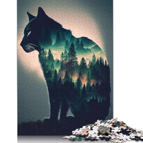 Katzenwald-Puzzle für Erwachsene, kreative Spiele, Puzzle-Geschenk für Jungen oder Mädchen, 1000 Teile (75 x 50 cm) von NBVDRF