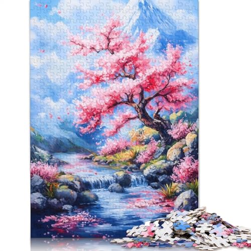 Kirschblüten-Gebirgsbach-Puzzle für Erwachsene, Spielzeug, Lernspiel, schwierige Puzzles für Kinder ab 12 Jahren, 520 Teile (52 x 38 cm) von NBVDRF