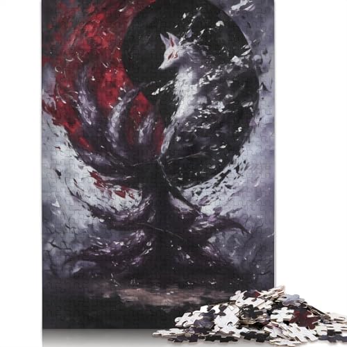 Kitsune Spirit Painting Puzzle für Erwachsene. Anspruchsvolle und knifflige Puzzles für Männer für Erwachsene, für Jungen oder Mädchen. 520 Teile (52 x 38 cm) von NBVDRF