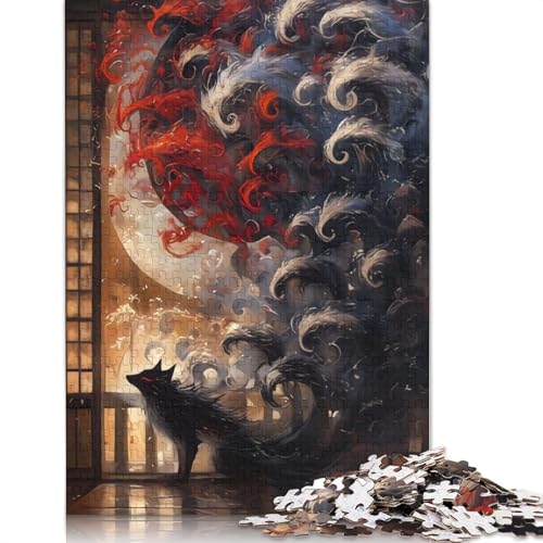Kitsune mit neun Schwänzen, Puzzle für Erwachsene, herausforderndes und kniffliges Puzzle für Frauen und Männer, 1000 Teile (75 x 50 cm) von NBVDRF