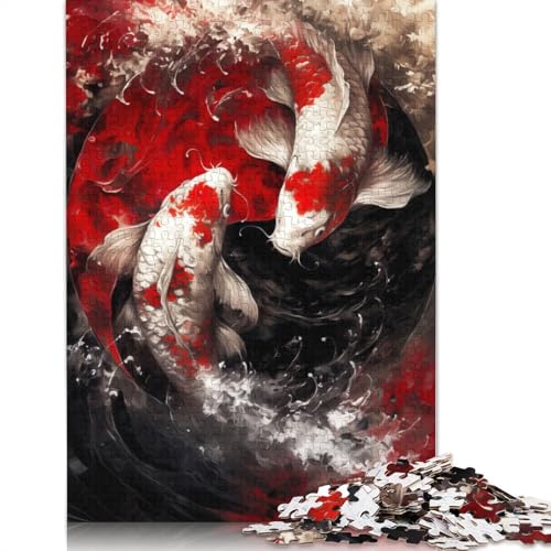 Koi-Fisch-Yin-und-Yang-Puzzle für Erwachsene, kreative Spiele, Puzzle-Geschenk für Jungen oder Mädchen, 1500 Teile (85 x 57 cm) von NBVDRF