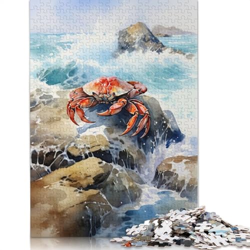 Krabben-Aquarell-Puzzle mit 1000 Teilen, interessanter Stressabbau, Beste Puzzles für Kinder ab 12 Jahren, 1000 Teile (75 x 50 cm) von NBVDRF