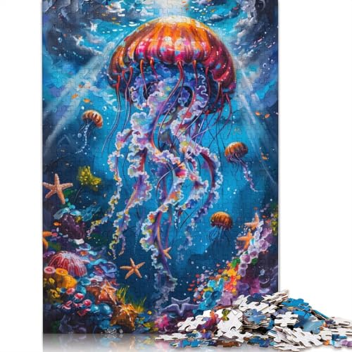 Lebendiges Quallen-Unterwasser-Puzzle 1000 Teile für Erwachsene, kreative Spiele, Puzzlespiele für Erwachsene für Jungen oder Mädchen, 1000 Teile (75 x 50 cm) von NBVDRF