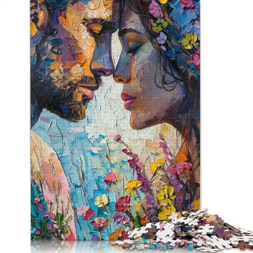 Liebe im Frühling Puzzle für Erwachsene, 1000 Teile, 100 Prozent recycelte Holzplatte, Denkpuzzle für Erwachsene, für Jungen oder Mädchen, 1000 Teile (75 x 50 cm) von NBVDRF