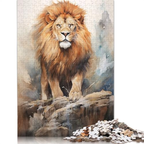 Löwen-Aquarell-Puzzle für Erwachsene, Lernspiel, Puzzle-Geschenke für Kinder ab 12 Jahren, 520 Teile (52 x 38 cm) von NBVDRF