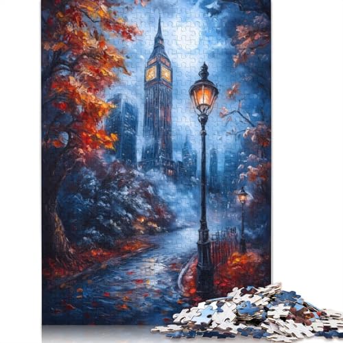 London Nightfall Puzzle, rechteckig, Papppuzzle, Geschenk für Kinder ab 12 Jahren, 520 Teile (52 x 38 cm) von NBVDRF