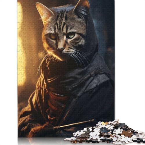 Lustiges Shinobi-Ninja-Katzen-Puzzle für Erwachsene, 1000 Teile, kreative Spiele, Puzzle, Geschenke für Männer, für Frauen, Männer, 1000 Teile (75 x 50 cm) von NBVDRF