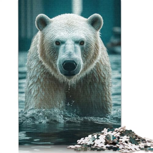 Majestätischer Eisbär, 1000-teiliges Puzzle für Erwachsene, anspruchsvolle und knifflige Puzzles für Erwachsene und Kinder, 1000 Teile (75 x 50 cm) von NBVDRF
