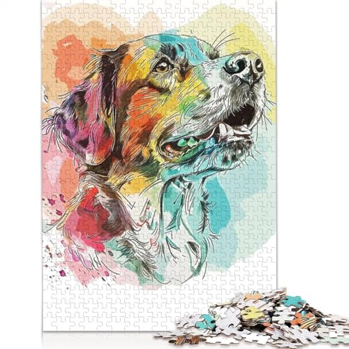 Malen, buntes Hunde-Puzzle für Erwachsene, 520 Teile, schwierige Problemlösungspuzzles für Erwachsene, für Jungen oder Mädchen, 520 Teile (52 x 38 cm) von NBVDRF
