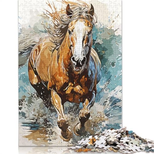 Malpuzzle mit Pferden für Erwachsene ab 18 Jahren, Upe-Lernspiele, Puzzle für Erwachsene und Kinder, 1500 Teile (85 x 57 cm) von NBVDRF