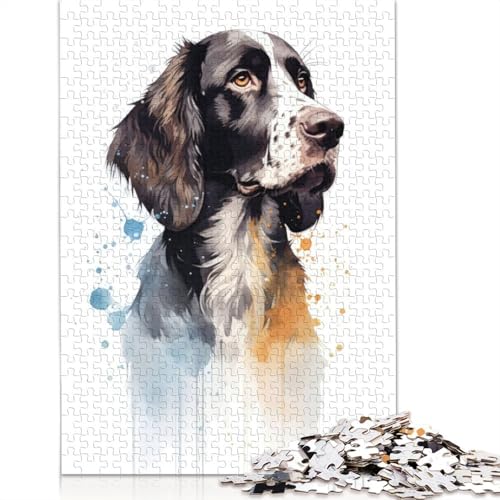 Münsterländer Aquarell-Puzzle für Erwachsene, Denksportaufgaben für Erwachsene, Puzzlespiele für Erwachsene und Teenager, 1000 Teile (75 x 50 cm) von NBVDRF