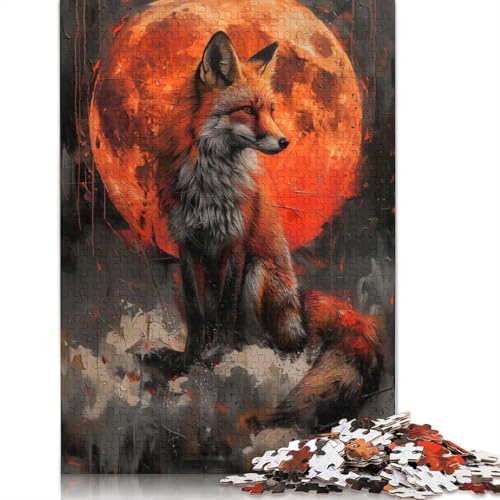 Mystischer orangefarbener Wolf, Puzzle mit 1000 Teilen, herausfordernde und knifflige Puzzles für Erwachsene und Teenager, 1000 Teile (75 x 50 cm) von NBVDRF