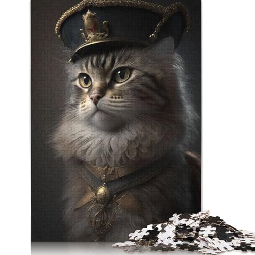 Napoleon Dress Cat Puzzle für Erwachsene, Premium-Puzzle aus 100% recyceltem Brett, Problemlösungspuzzles für Erwachsene und Kinder, 1000 Teile (75 x 50 cm) von NBVDRF