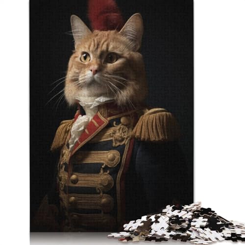 Napoleon Orange Tabby Cat Puzzle für Erwachsene, Entspannungs-Herausforderungsspielzeug, Puzzles für Erwachsene für Frauen, für Kinder ab 12 Jahren, 520 Teile (52 x 38 cm) von NBVDRF