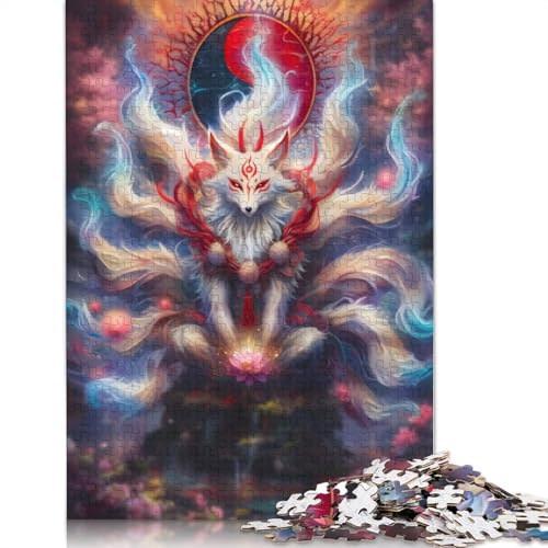 Neunschwänziger Fuchsgeist-Puzzle für Erwachsene, Premium-Puzzle aus 100% recyceltem Brett, Problemlösungspuzzles für Erwachsene und Kinder, 520 Teile (52 x 38 cm) von NBVDRF