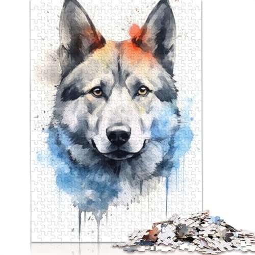 Norwegischer Elchhund, 1000 Puzzles für Erwachsene, Lernspiel, Puzzlespiele für Erwachsene für Jungen oder Mädchen, 1000 Teile (75 x 50 cm) von NBVDRF