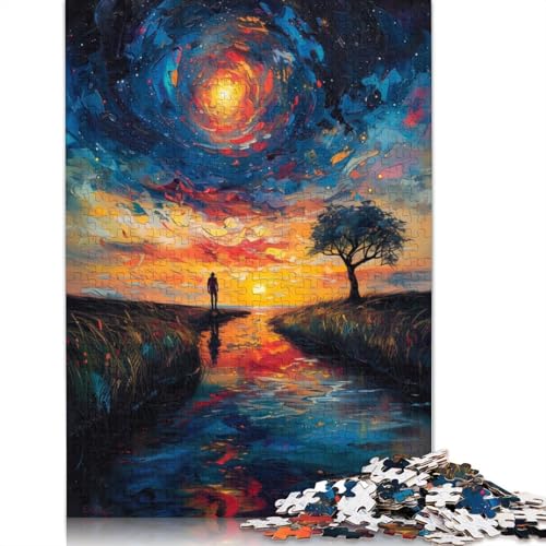 Ölgemälde-Puzzle „Lonely River“ für Erwachsene, 1500 Teile, interessantes Puzzle zur Stressreduzierung für Frauen und Männer, 1500 Teile (85 x 57 cm) von NBVDRF