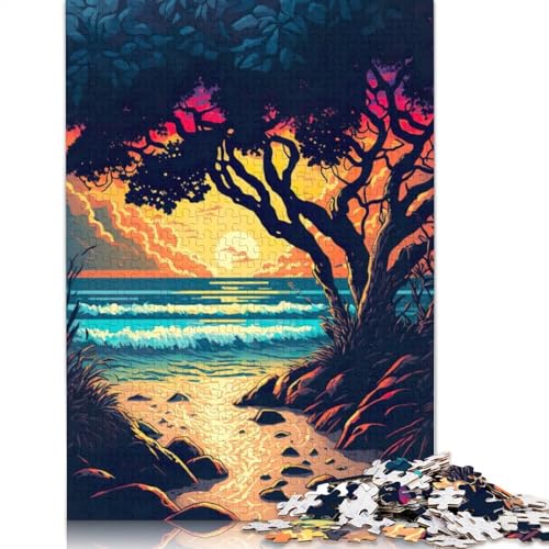 Orange Sunset Ölgemälde-Puzzle 1500 Teile für Erwachsene, kreative Spiele, Puzzlespiele für Erwachsene für Jungen oder Mädchen, 1500 Teile (85 x 57 cm) von NBVDRF