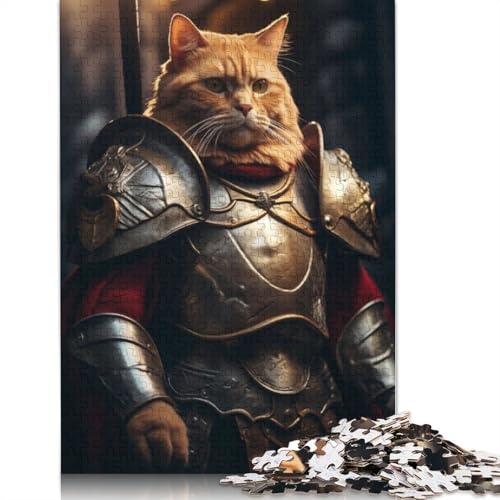 Orange getigerte Katze, Krieger, 1000 Puzzles für Erwachsene, entspannendes Herausforderungsspielzeug, schwierige Puzzles für Kinder ab 12 Jahren, 1000 Teile (75 x 50 cm) von NBVDRF