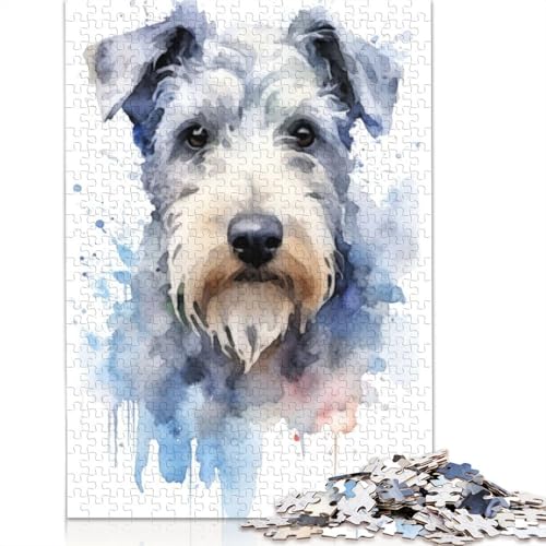 PUMI Aquarell-Hunde-Puzzle, rechteckig, Papp-Puzzle, Geschenk für Kinder ab 12 Jahren, 1500 Teile (85 x 57 cm) von NBVDRF