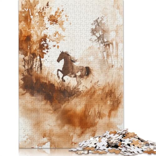 Pferd rennt durch den Wald. Puzzles für Erwachsene, 1000 herausfordernde und knifflige ungewöhnliche Puzzles für Kinder ab 12 Jahren. 1000 Teile (75 x 50 cm) von NBVDRF