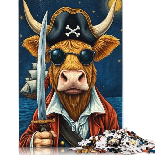 Piratenkuh mit Schwert, Puzzle für Erwachsene ab 18 Jahren, Upe Lernspiele, Puzzle für Erwachsene und Kinder, 1000 Teile (75 x 50 cm) von NBVDRF