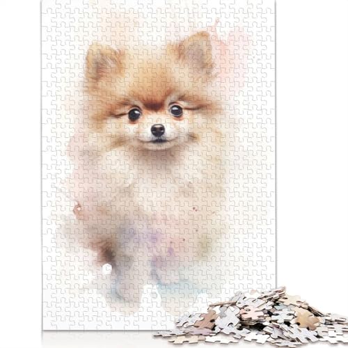 Pomeranian Aquarell-Puzzle für Erwachsene, 520 Teile, lustiges Denksport-Puzzle für Kinder ab 12 Jahren, 520 Teile (52 x 38 cm) von NBVDRF