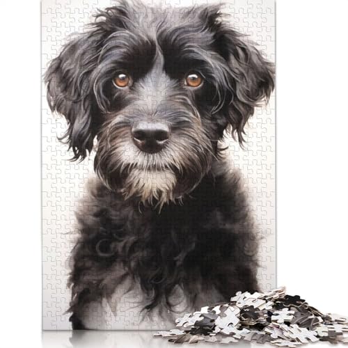 Portugiesischer Wasserhund, Puzzle für Erwachsene, Premium-Puzzle aus 100% recyceltem Brett, Problemlösungspuzzles für Erwachsene und Kinder, 1000 Teile (75 x 50 cm) von NBVDRF