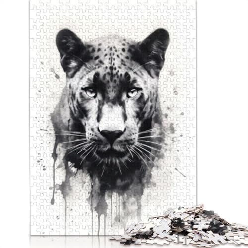 Puma Beauty Black Ink Puzzle für Erwachsene, Spielzeug, Lernspiel, schwierige Puzzles für Kinder ab 12 Jahren, 1000 Teile (75 x 50 cm) von NBVDRF