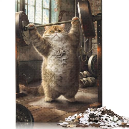 Puzzle „Training der Katzen-Fitnessstudio-Muskeln“, 1500 Teile, für Erwachsene, kreative Spiele, Puzzlespiele für Erwachsene, für Jungen oder Mädchen, 1500 Teile (85 x 57 cm) von NBVDRF