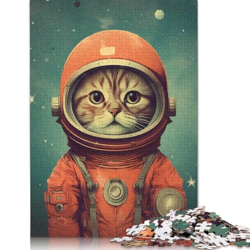 Puzzle für Erwachsene mit Katzen-Astronauten-Motiv, Premium-Puzzle aus 100% recyceltem Brett, Problemlösungspuzzles für Erwachsene und Kinder, 1500 Teile (85 x 57 cm) von NBVDRF