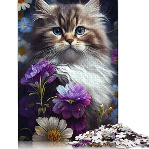 Puzzle für Erwachsene mit Katzenblumen, 1000 Teile, schwierige Problemlösungspuzzles für Erwachsene, für Jungen oder Mädchen, 1000 Teile (75 x 50 cm) von NBVDRF
