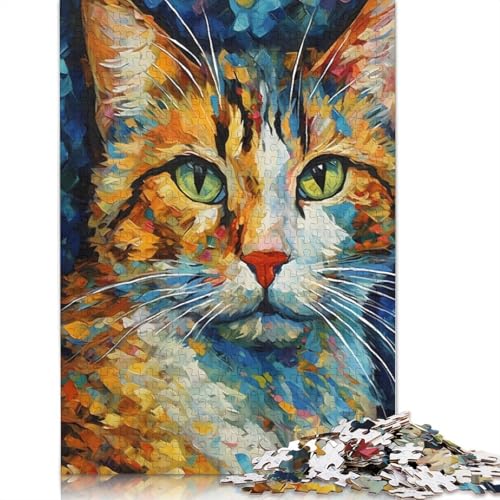 Puzzle für Erwachsene mit Katzenmalerei, 520 Teile, anspruchsvolle Familienspiele, Denkspiele für Kinder ab 12 Jahren, 520 Teile (52 x 38 cm) von NBVDRF