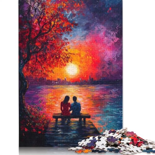 Puzzle für Erwachsene mit Sonnenuntergangsgemälde, Premium-Puzzle aus 100% recyceltem Brett, schwierige Puzzles für Kinder ab 12 Jahren, 1000 Teile (75 x 50 cm) von NBVDRF
