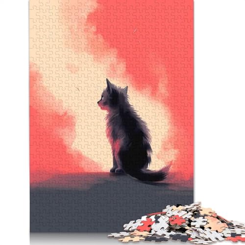 Puzzle mit 1000 Teilen, Motiv: Katzenrauch, Denksportaufgabe, Problemlösungspuzzle für Erwachsene und Kinder, 1000 Teile (75 x 50 cm) von NBVDRF