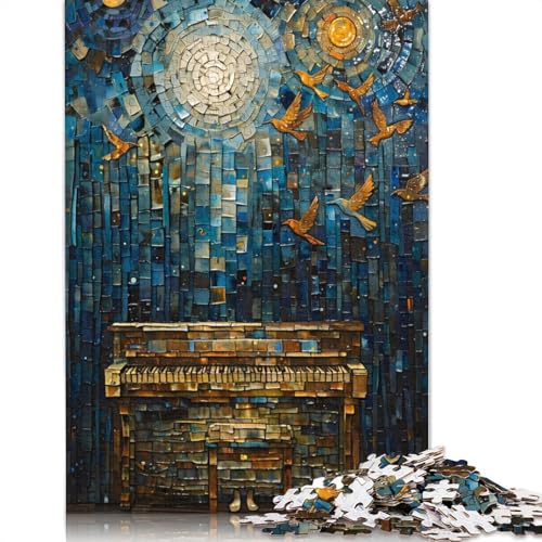Puzzle mit 1000 Teilen „Vögel auf dem Klavier“, farbenfrohes Puzzle, Geschenke für Männer, für Kinder ab 12 Jahren, 1000 Teile (75 x 50 cm) von NBVDRF