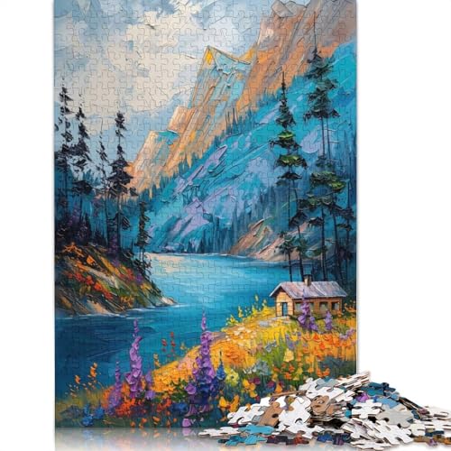 Puzzle mit Berglandschaft, rechteckig, aus Pappe, Geschenk für Kinder ab 12 Jahren, 1500 Teile (85 x 57 cm) von NBVDRF