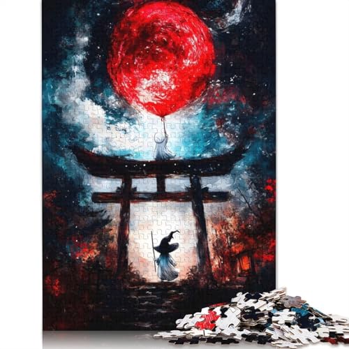 Puzzle mit rotem Mondballon, 1000 Teile, für Erwachsene, kreative Spiele, Puzzlespiele für Erwachsene, für Jungen oder Mädchen, 1000 Teile (75 x 50 cm) von NBVDRF