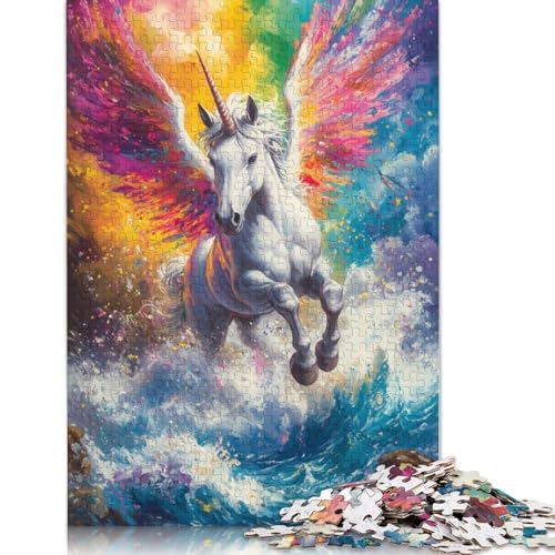 Regenbogen-Einhorn-Puzzle für Erwachsene, Lernspiel, Puzzle-Geschenke für Kinder ab 12 Jahren, 1500 Teile (85 x 57 cm) von NBVDRF
