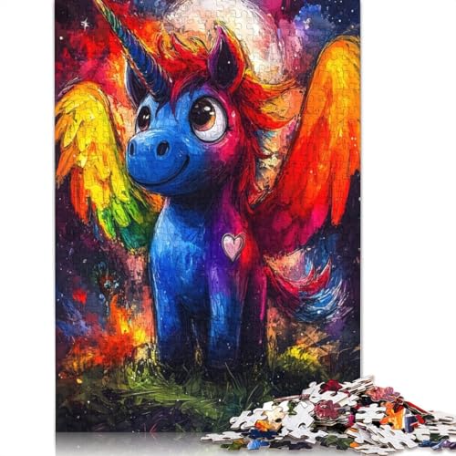 Regenbogen-Einhorn mit Flügeln, 1000-teiliges Puzzle für Erwachsene, anspruchsvolle und knifflige Puzzles für Erwachsene und Kinder, 1000 Teile (75 x 50 cm) von NBVDRF