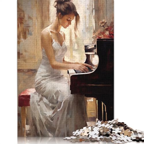 Rhythmus des Klaviers, Aquarell, 520-teiliges Puzzle, ab 18 Jahren, Lernspiele, Puzzles für Erwachsene für Frauen, für Kinder ab 12 Jahren, 520 Teile (52 x 38 cm) von NBVDRF