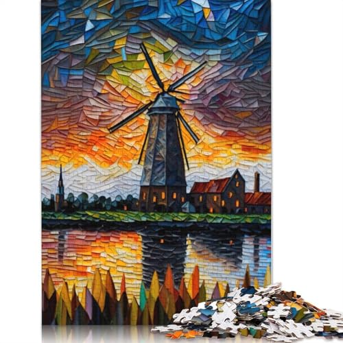 Riverside Windmill 520 Puzzles für Erwachsene, Lernspiel, Puzzlespiele für Erwachsene für Jungen oder Mädchen, 520 Teile (52 x 38 cm) von NBVDRF