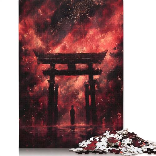 Rotes Torii-Tor-Puzzle für Erwachsene, Spielzeug, Lernspiel, schwierige Puzzles für Kinder ab 12 Jahren, 1000 Teile (75 x 50 cm) von NBVDRF