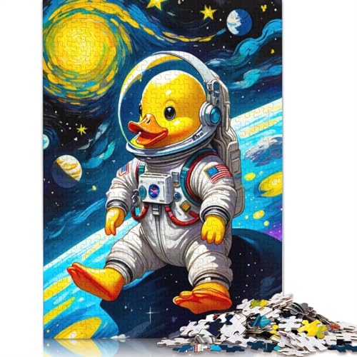 Rubber Duck Astronaut 2, 520-teiliges Puzzle für Erwachsene, 100% recycelte Holzplatte, schwierige Puzzles für Frauen und Männer, 520 Teile (52 x 38 cm) von NBVDRF