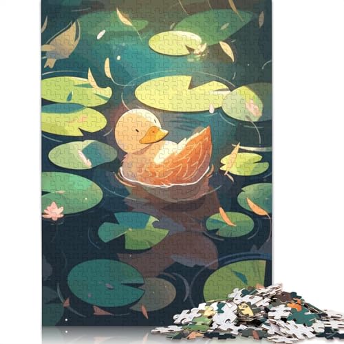 Ruhige Ente in einem Teich, Puzzle für Erwachsene, 1000 Teile, schwierige Problemlösungspuzzles für Erwachsene, für Jungen oder Mädchen, 1000 Teile (75 x 50 cm) von NBVDRF