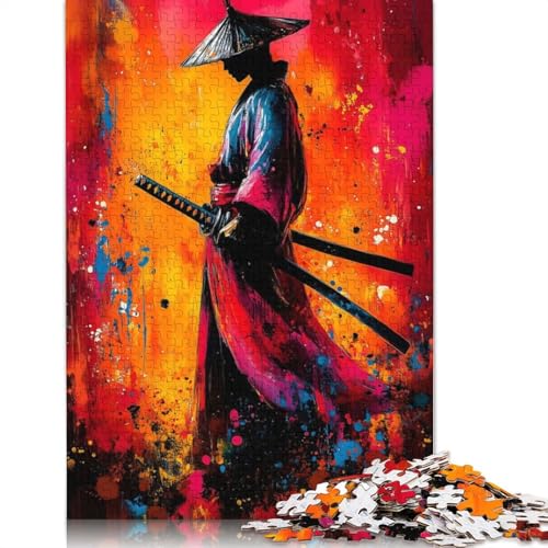Samurai-Krieger-Gemälde-Puzzle für Erwachsene, kreative Spiele, Puzzle-Geschenk für Jungen oder Mädchen, 1000 Teile (75 x 50 cm) von NBVDRF